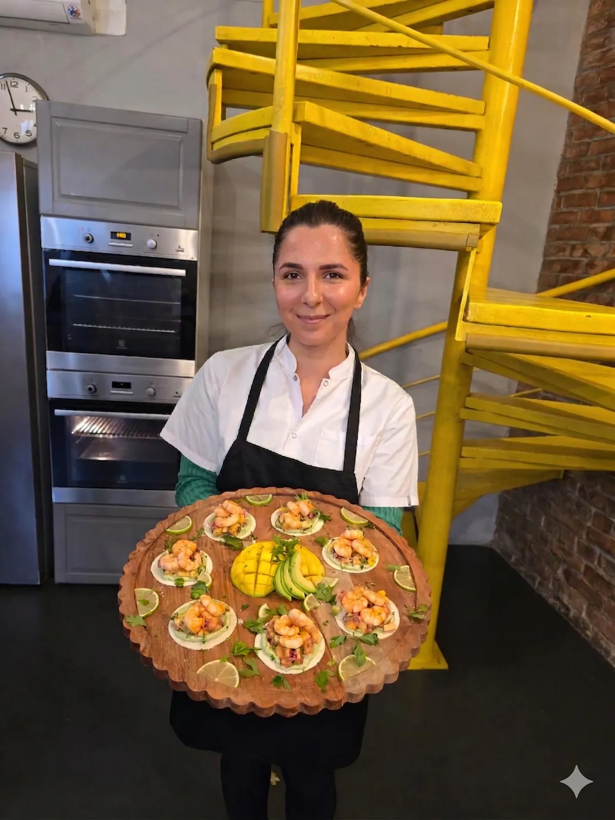 Corina preparing a meal