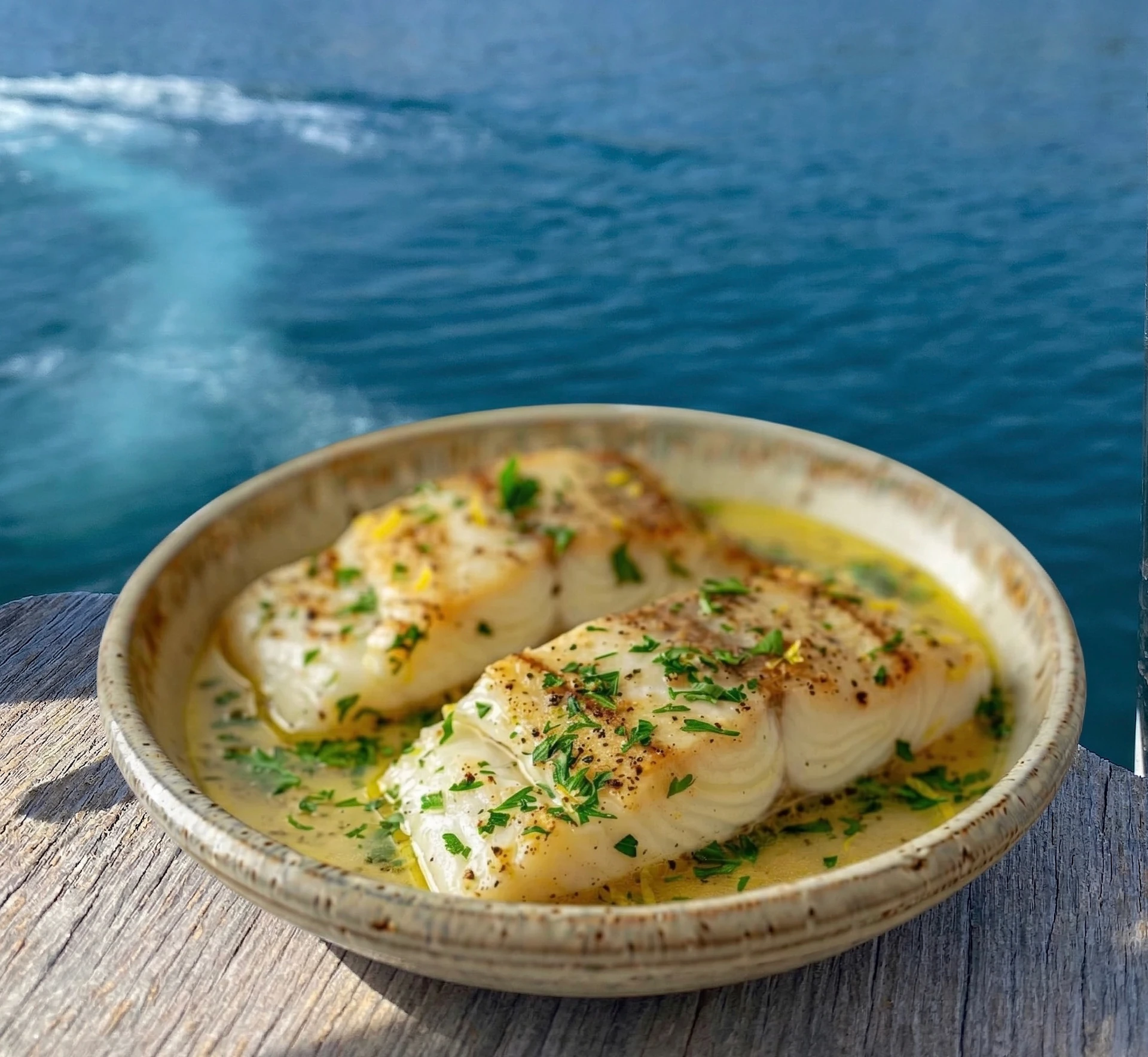 Fine dining on a catamaran in Greece